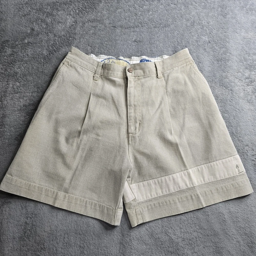 Vintage Greg Noll Oceanwear Shorts Mens XL Brown Logo Stretch 6.5